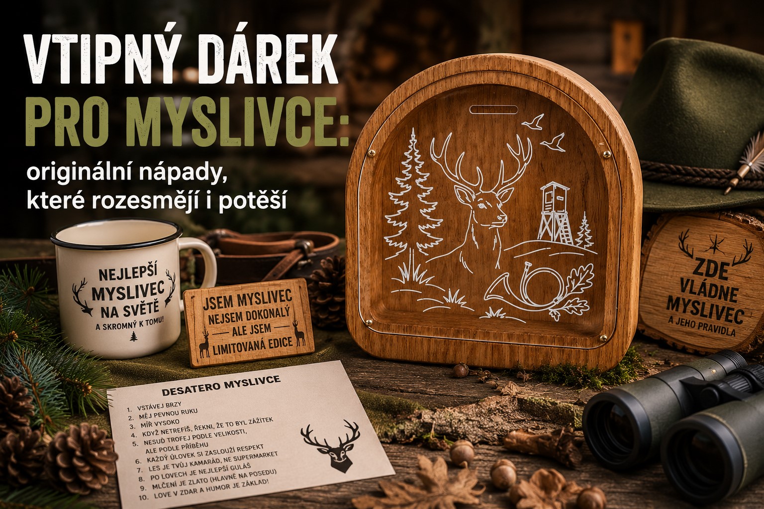 Vtipný dárek pro myslivce: originální nápady, které rozesmějí i potěší