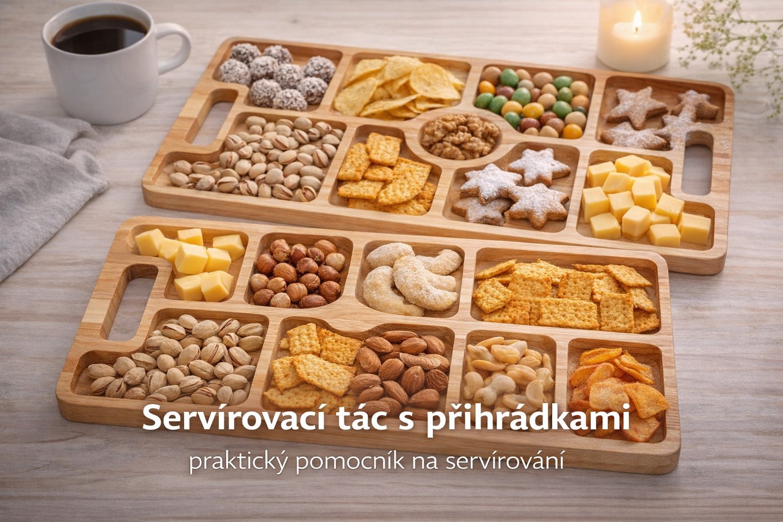 Servírovací tác s přihrádkami