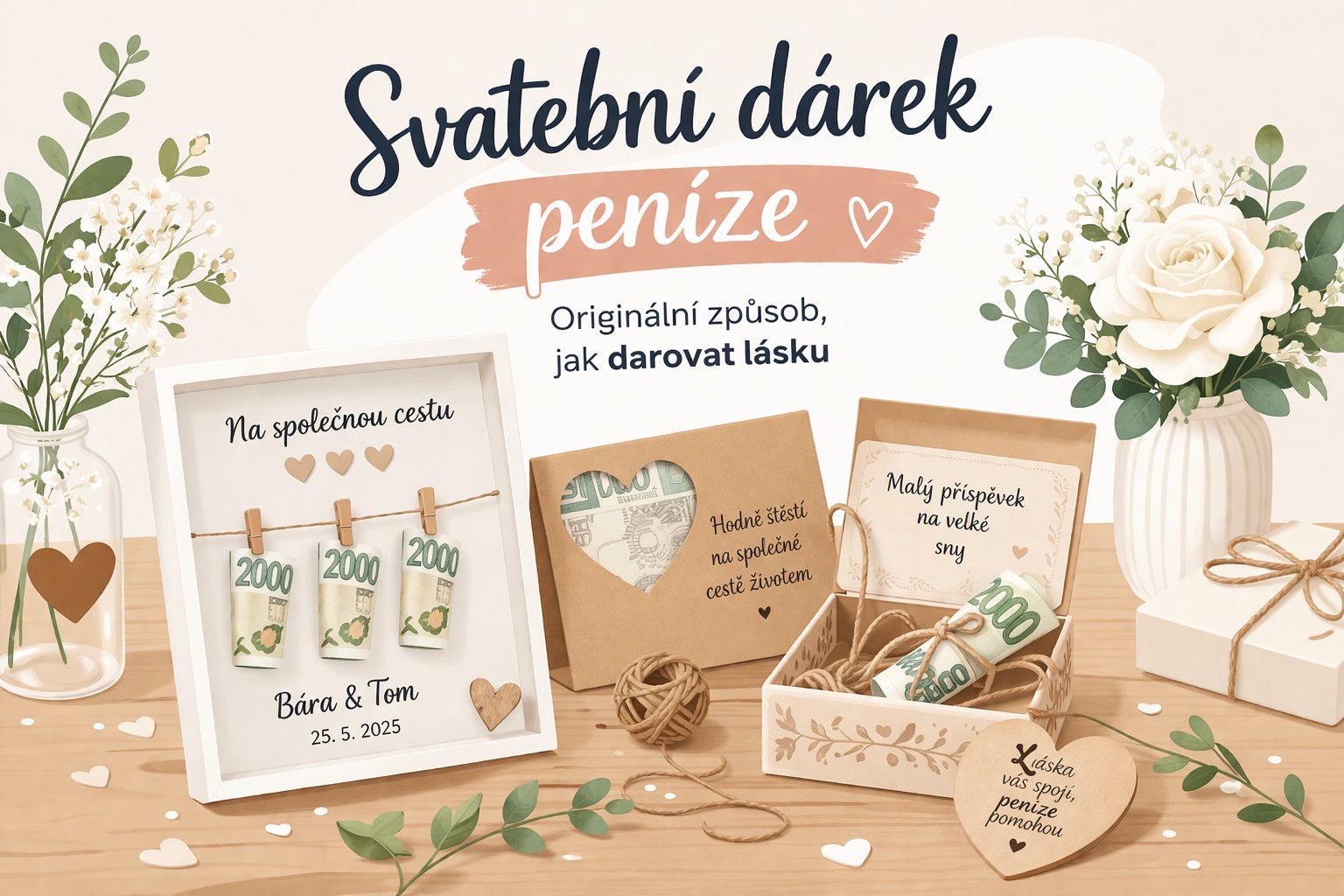 Svatební dárek peníze: Jak je darovat originálně a s nápadem