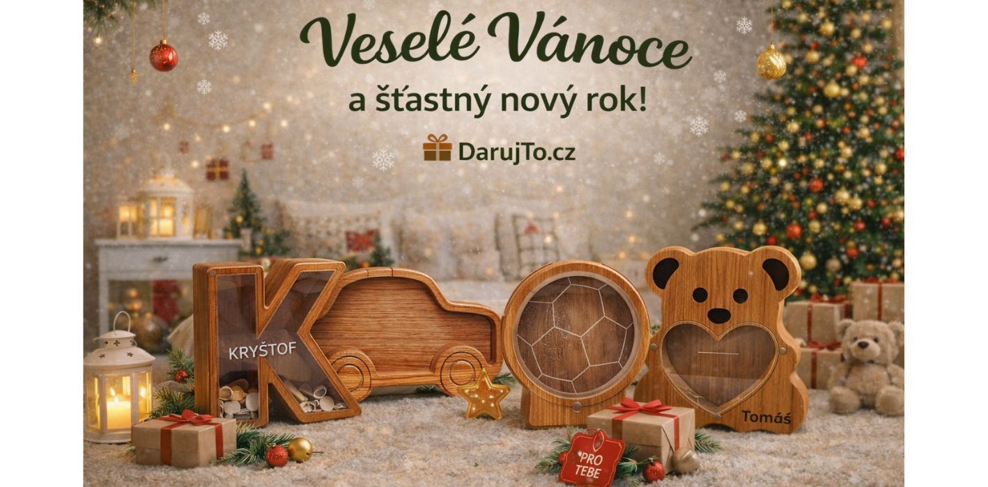 Veselé Vánoce - dřevěné výrobky a pokladničky