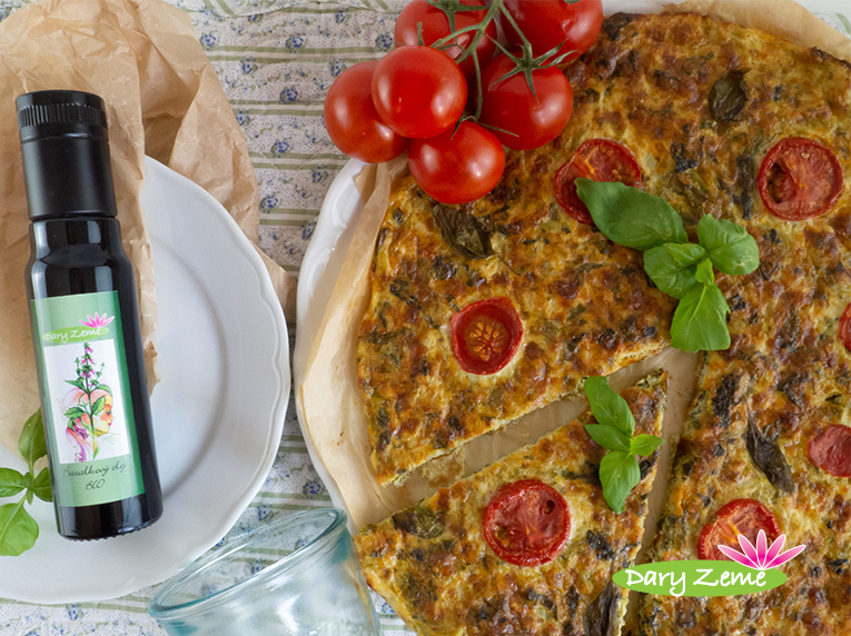 Cuketový koláč s rajčaty