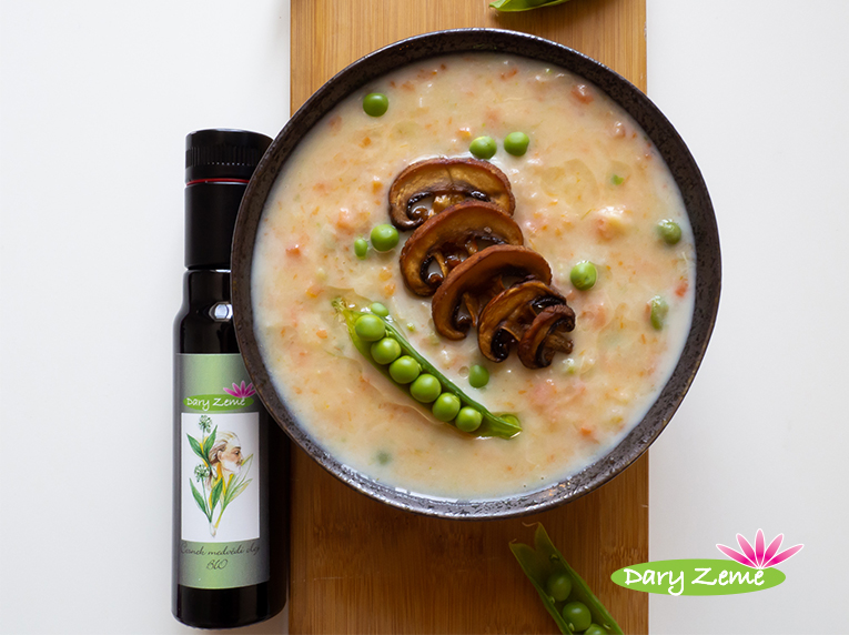 Přesnídávková polévka s medvědím česnekem