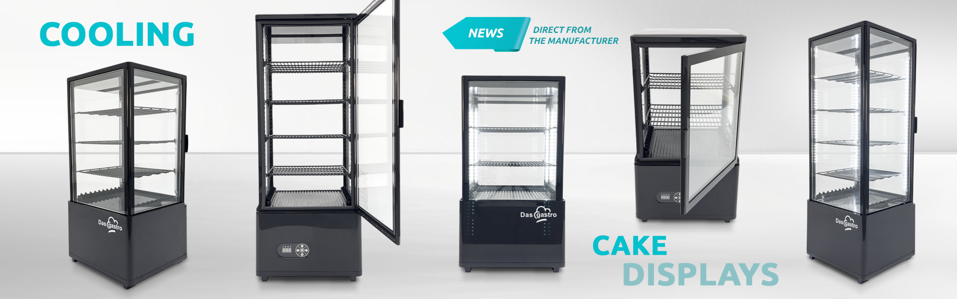 Panoramic refrigerated display case