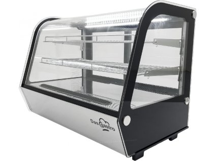 Countertop refrigerated display case - 160L - silver rounded