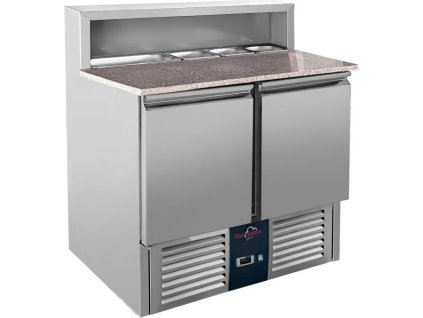 Chladiaci stôl so saladetou a granitovou doskou - 0,9 x 0,7 m - s 2 dvierkami