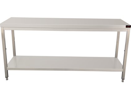 PREMIUM stainless steel workbench with bottom shelf without back edge 1.5 m