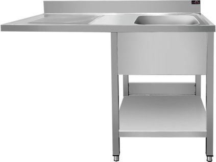 Stainless steel sink for dishwasher - 1.2 m, 1 basin on the right, depth 60 cm