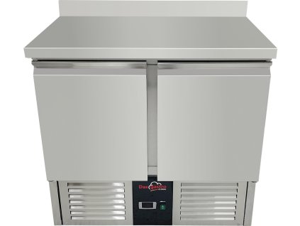 Refrigerated table 0.9 x 0.7 m - with 2 doors and rear upstand