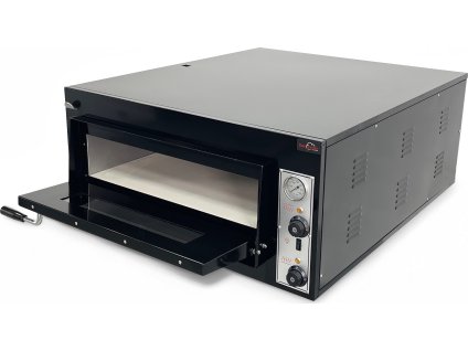 Schwarzer Pizzaofen aus Edelstahl - 910x1120x750