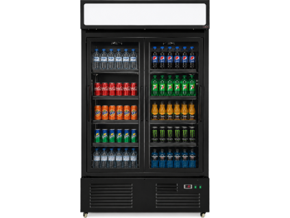 Beverage Cooler - 805 liters - 2 glass doors - black
