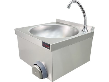 Handwaschbecken – Edelstahl, mit Kniehebel – 400 x 400 x 310 mm