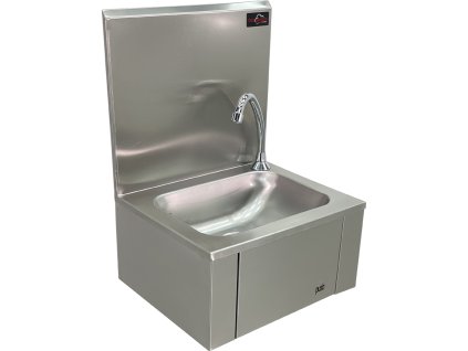 Stainless steel hand basin, with knee control - 400x340x(200+385) cm