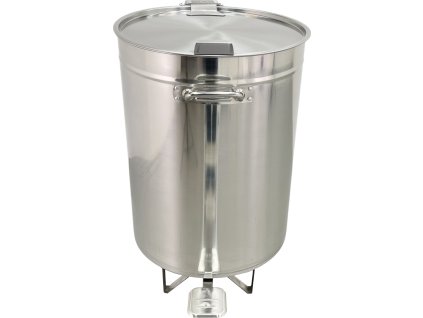 Stainless steel waste bin with lid and foot pedal Ø38 x 61 cm