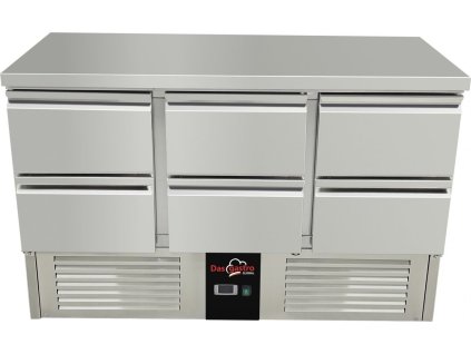 Refrigerated table - 1.37 x 0.7 m - with 6 drawers