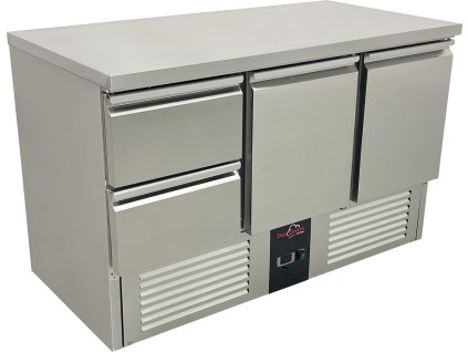 Kühltisch - 1,37 x 0,7 m - mit 2 Türen und 2 Schubladen links
