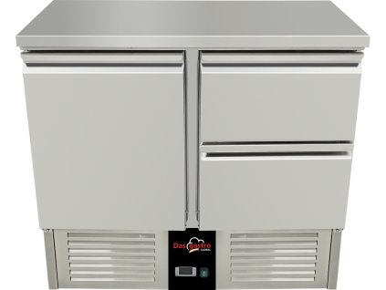 Refrigerated table 0.9 x 0.7 m - with 1 door and 2 drawers on the right