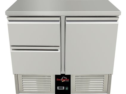 Refrigerated table 0.9 x 0.7 m - with 1 door and 2 drawers on the left