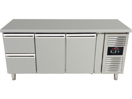Tavolo refrigerato, 2 ante e 2 cassetti a sinistra