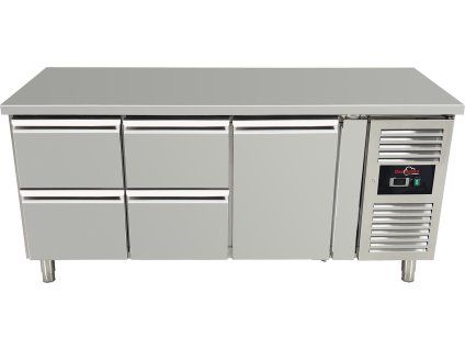 Tavolo refrigerato, 4 cassetti e 1 anta a destra