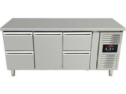 Tavolo refrigerato, 4 cassetti e 1 anta al centro