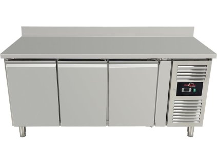 Freezer table with 3 doors and rear trim