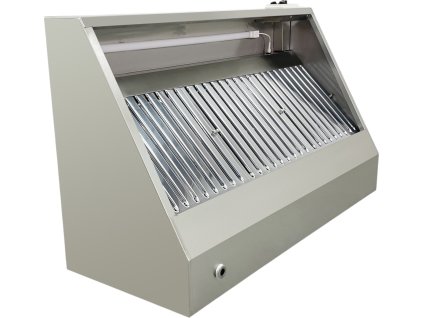 Wall-mounted hood 1.2 x 0.7 m - with motor, regulator and light