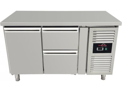 Refrigerated table with 1 door and 2 drawers on the right