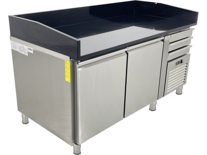 Pizzakühltisch - mit schwarzer Platte