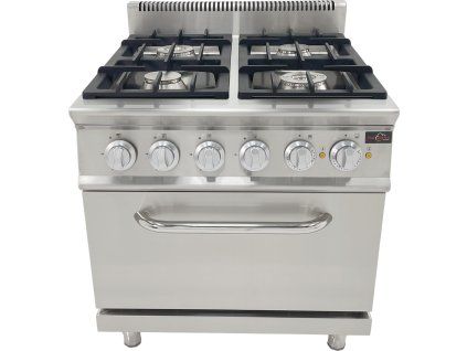 Cuisinière à gaz - avec 4 brûleurs et four électrique