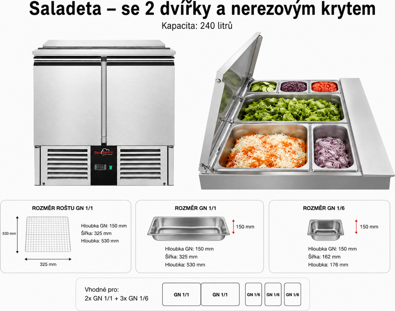 Saladeta (GN) - se 2 dvířky 900 x 700
