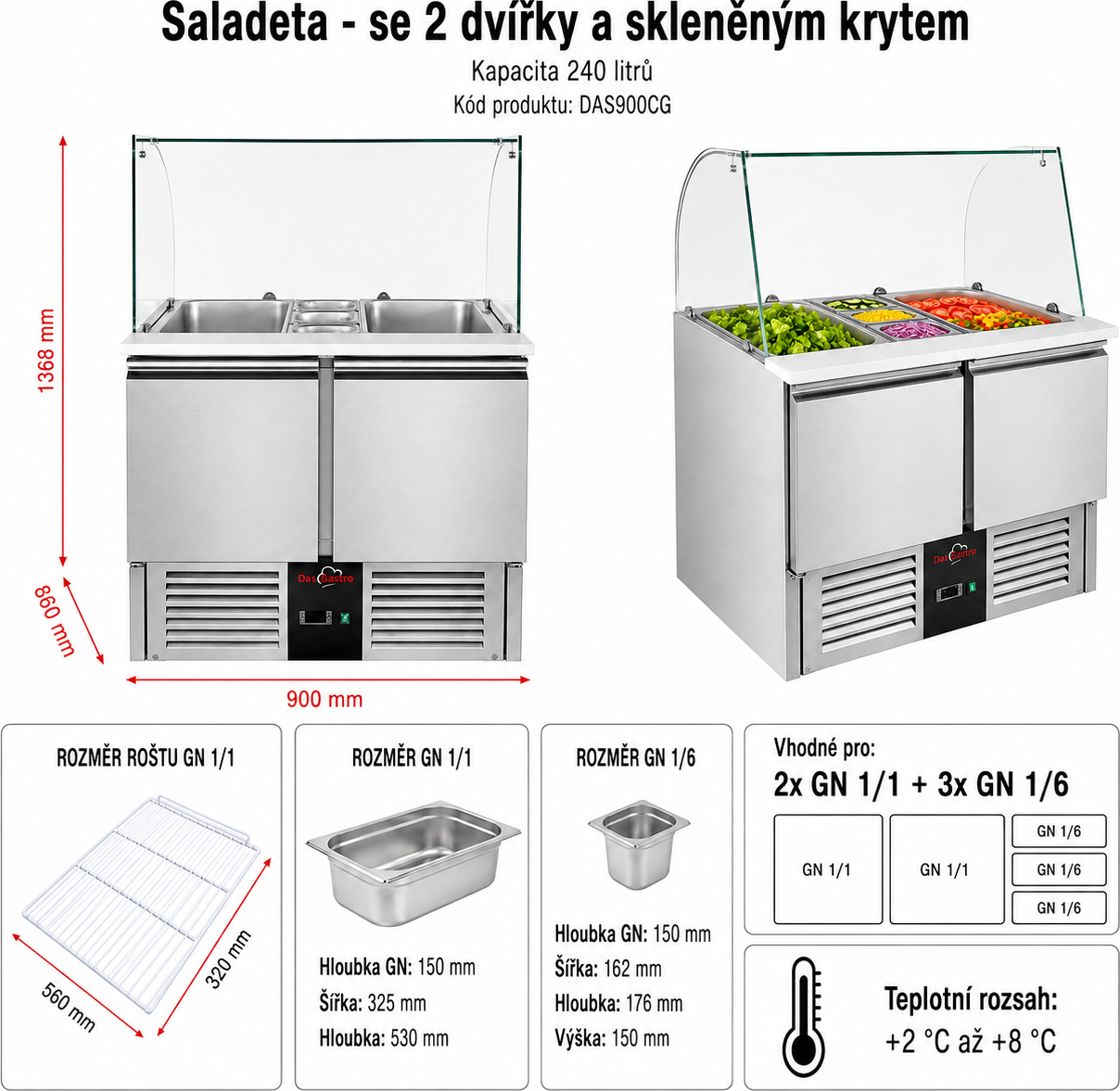Saladeta - 0,9 x 0,7 - se 2 dvířky