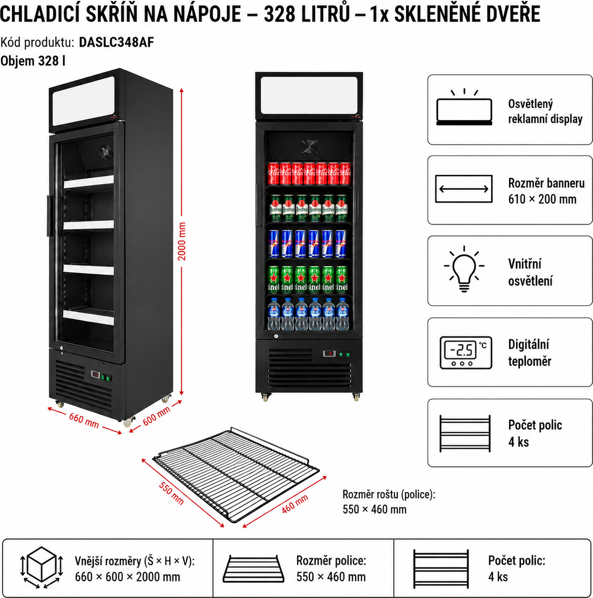 Chladnička na nápoje - 328 litrů