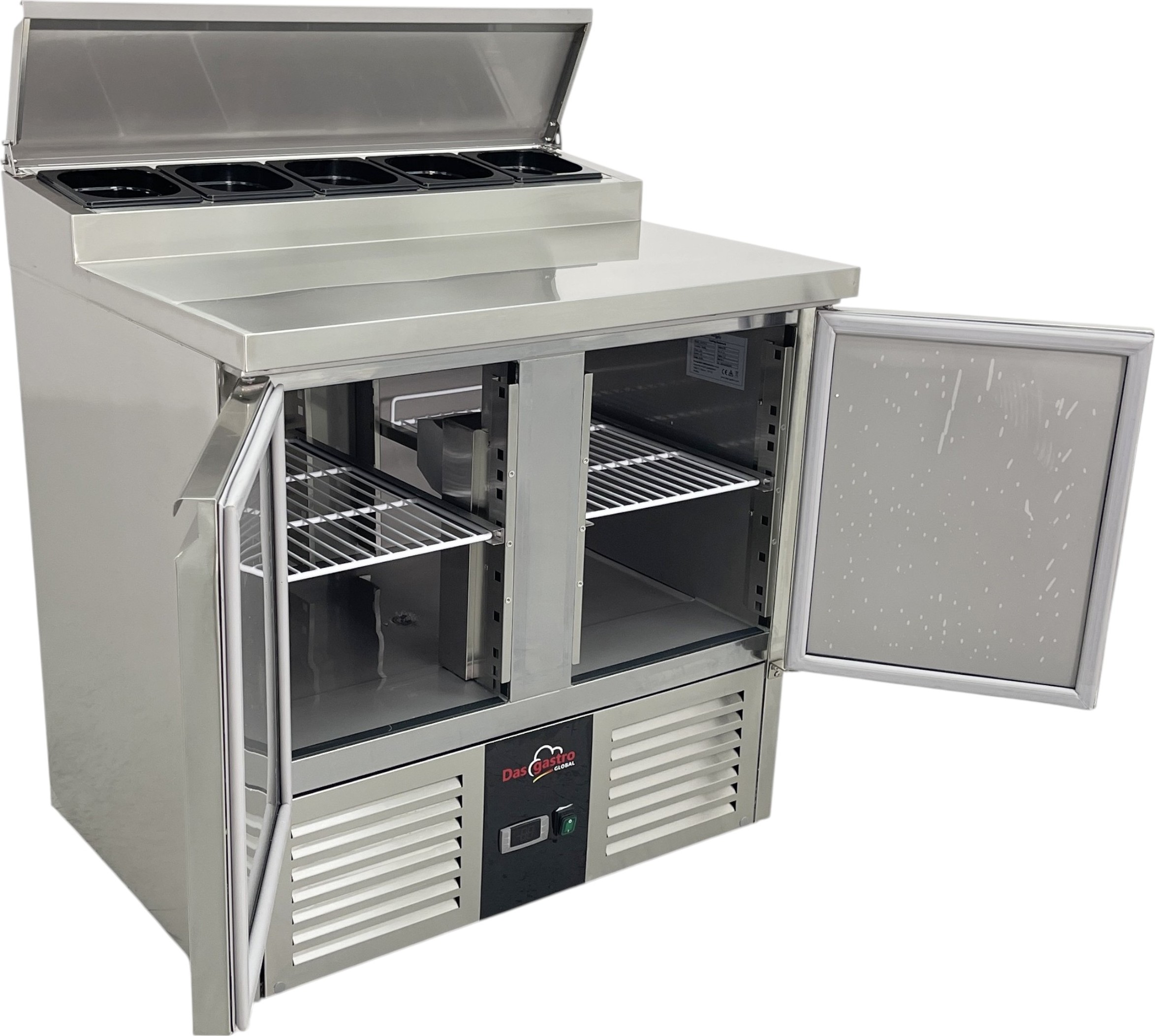 Saladeta / přípravný stůl – 0,90 × 0,7 m – se 2 dveřmi