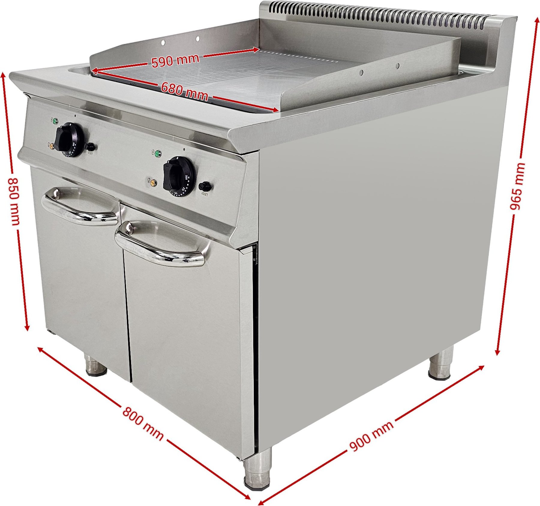Elektrický gril - 2x11kW - Drážkovaný