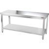 PREMIUM stainless steel workbench with bottom shelf without back edge 2.0 m