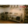 PREMIUM stainless steel workbench with bottom shelf and rear edge 1.8 m