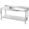 PREMIUM stainless steel workbench with bottom shelf and rear edge 1.8 m