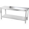 Stainless steel workbench PREMIUM with bottom shelf without back edge 1.8m