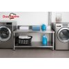 Stainless steel work table with bottom shelf and back edge - 1.5 x 0.7 m