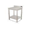 PREMIUM stainless steel workbench with bottom shelf and rear edge 1.0 m