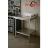 PREMIUM stainless steel workbench with bottom shelf and rear edge 1.0 m