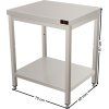Edelstahl-Arbeitstisch PREMIUM mit unterem Ablagefach ohne hinteren Rand, 700 × 600 mm