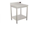 PREMIUM stainless steel workbench with bottom shelf and rear edge 1.0 m