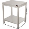 Stainless steel work table with bottom shelf without rear edge - 0.6 x 0.6 m
