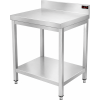 PREMIUM Stainless Steel Work Table with Bottom Shelf and Rear Trim, 800x600 mm