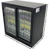 Bar fridge – 0.9 m – 190 l – with 2 glass doors and 2 shelves – black