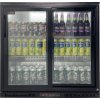 Bar fridge – 0.9 m – 190 l – with 2 glass doors and 2 shelves – black