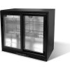 Bar fridge – 0.9 m – 190 l – with 2 glass doors and 2 shelves – black