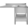 Stainless steel sink for dishwasher - 1.2 m, 1 basin on the right, depth 60 cm