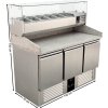 Pizza cooling table with 3 doors and salad bar